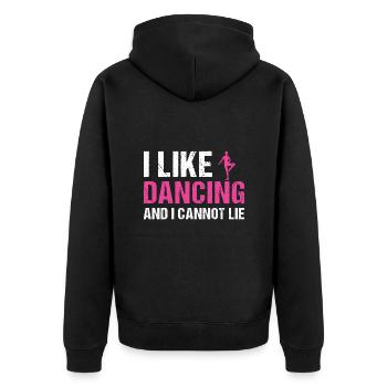 Dancer I Like Dancing - Unisex Premium Bio Zip Hoodie - Schwarz - Hinten - Nico (187cm)