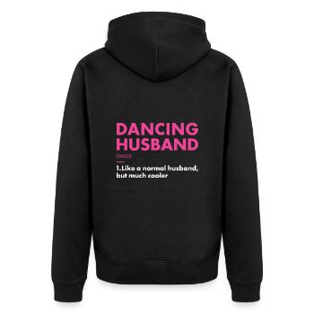 Dancer Husband Definition Dancing - Unisex Premium Bio Zip Hoodie - Schwarz - Hinten - Nico (187cm)