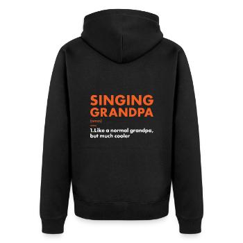 Singer Grandpa Definition Singing - Unisex Premium Bio Zip Hoodie - Schwarz - Hinten - Nico (187cm)