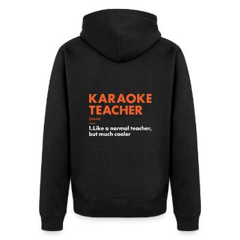 Singer Teacher Definition Karaoke - Unisex Premium Bio Zip Hoodie - Schwarz - Hinten - Nico (187cm)