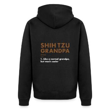 Shih Tzu Grandpa Définition - Veste à capuche bio Premium Unisexe - noir - Dos - Nico (187cm)