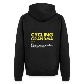 Sport Grandma Cycling - Unisex Premium Bio Zip Hoodie - Schwarz - Hinten - Nico (187cm)