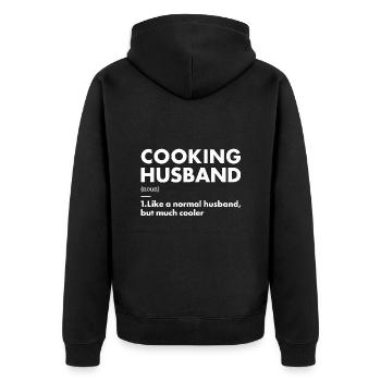Cook Husband Definition Cooking - Unisex Premium Organic Zip Hoodie - black - Back - Nico (187cm)