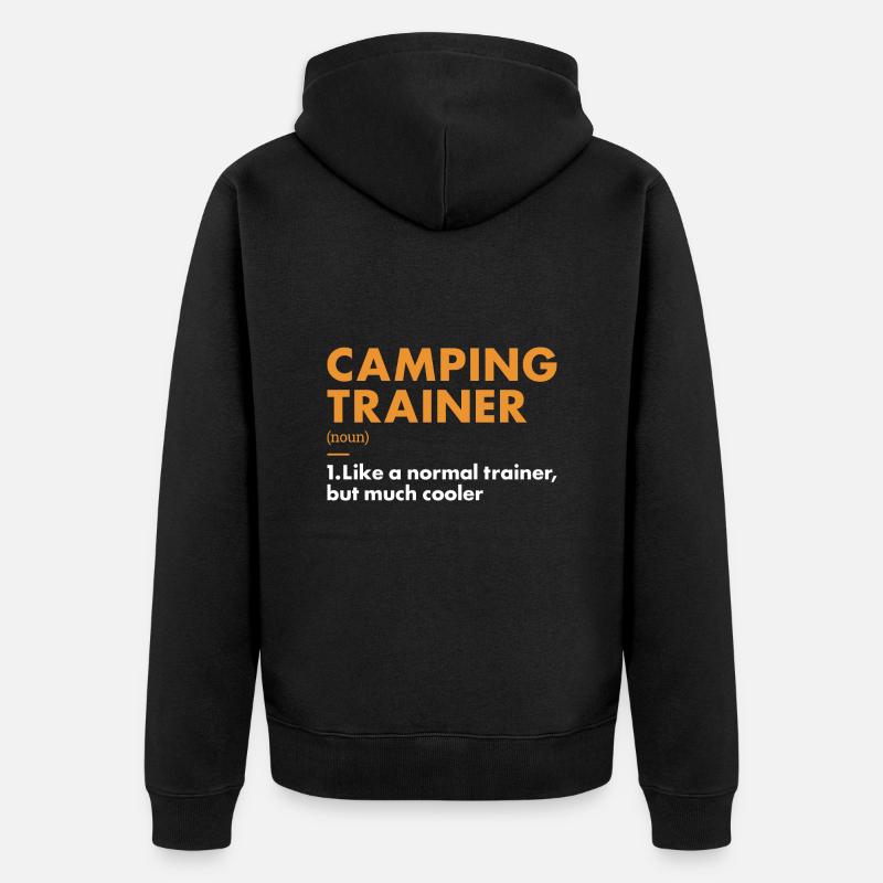 Camper Trainer Définition Camping - Veste à capuche bio Premium Unisexe - noir