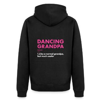 Dancer Grandpa Definition Dancing - Unisex Premium Bio Zip Hoodie - Schwarz - Hinten - Nico (187cm)