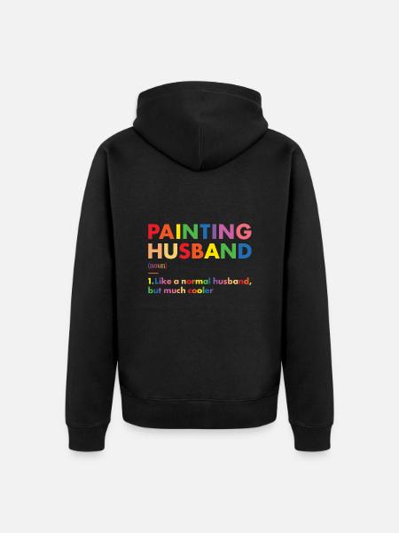 Painter Husband Definition Painting - Unisex Premium Organic Zip Hoodie - black