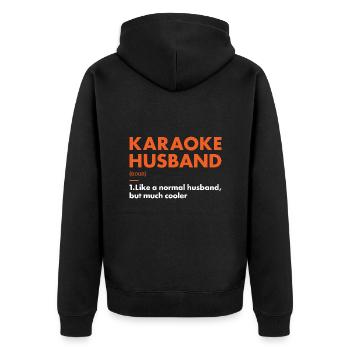 Singer Husband Definition Karaoke - Unisex Premium Bio Zip Hoodie - Schwarz - Hinten - Nico (187cm)