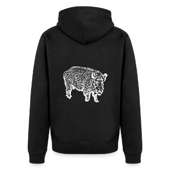 Wild boar Wild boar Pig Sow Pigs - Unisex Premium Organic Zip Hoodie - black - Back - Nico (187cm)