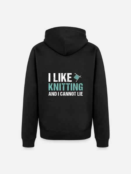 Knitter I Like Knitting - Unisex Premium Organic Zip Hoodie - black