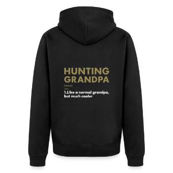 Hunter Grandpa Definition Hunting - Unisex Premium Organic Zip Hoodie - black - Back - Nico (187cm)