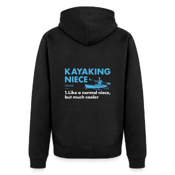 Kayaker Niece Definition Kayaking - Unisex Premium Organic Zip Hoodie - black - Back - Nico (187cm)