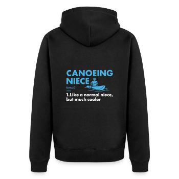 Canoeist Niece Definition Canoeing - Unisex Premium Organic Zip Hoodie - black - Back - Nico (187cm)