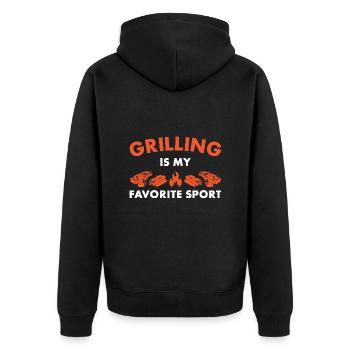 Les grillades sont mes grillades sportives préférées - Veste à capuche bio Premium Unisexe - noir - Dos - Nico (187cm)