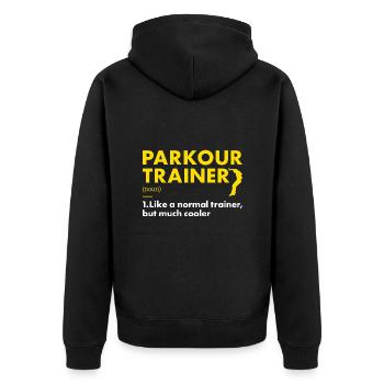 Traceur Trainer Définition Parkour - Veste à capuche bio Premium Unisexe - noir - Dos - Nico (187cm)