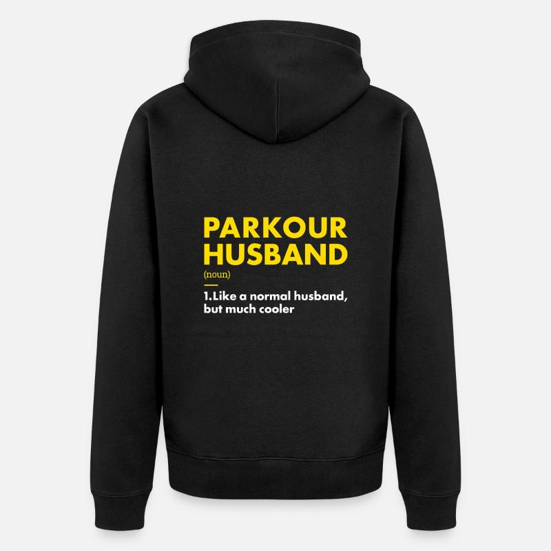 Traceur Mari Définition Parkour - Veste à capuche bio Premium Unisexe - noir