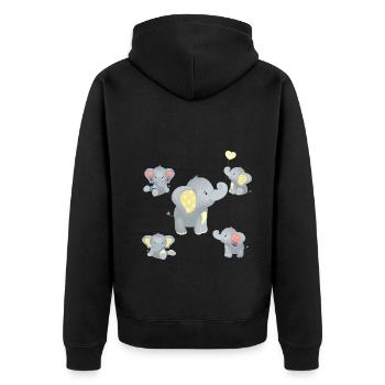T-shirt bébé Elephant Family Mom 2023 - Veste à capuche bio Premium Unisexe - noir - Dos - Nico (187cm)