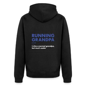Sport Grand-père Course à pied - Veste à capuche bio Premium Unisexe - noir - Dos - Nico (187cm)