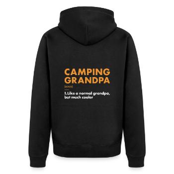 Camper Grandpa Definition Camping - Unisex Premium Organic Zip Hoodie - black - Back - Nico (187cm)