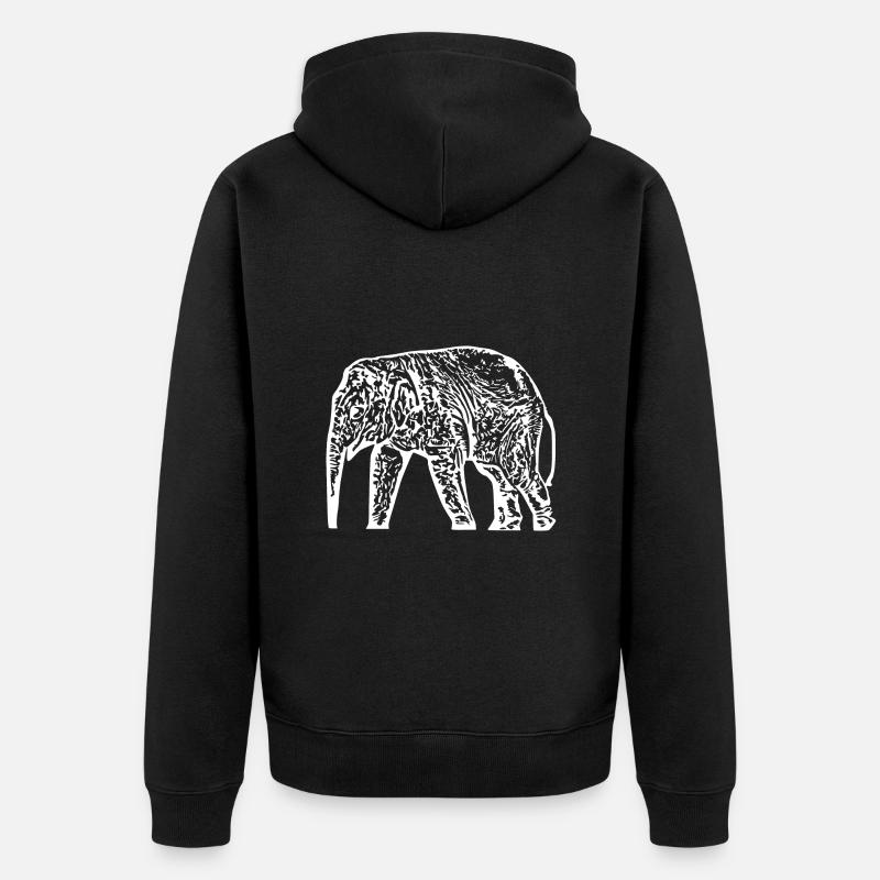 Éléphant Baby Blanc - Veste à capuche bio Premium Unisexe - noir