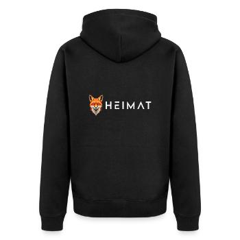 Heimat Rotfuchs geometric Designs - Unisex Premium Bio Zip Hoodie - Schwarz - Hinten - Nico (187cm)