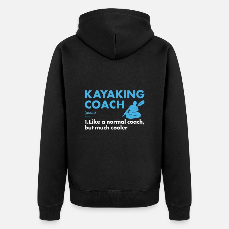Kayaker Coach Definition Kayaking - Unisex Premium Bio Zip Hoodie - Schwarz