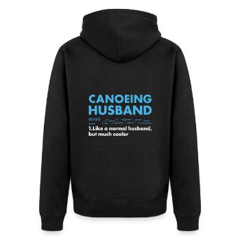 Canoeist Husband Definition Canoeing - Unisex Premium Organic Zip Hoodie - black - Back - Nico (187cm)