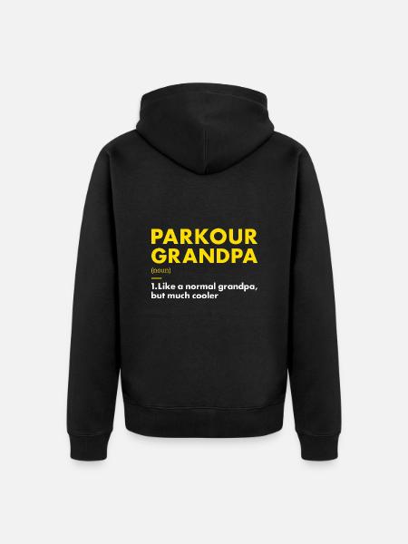 Traceur Grandpa Definition Parkour - Unisex Premium Organic Zip Hoodie - black
