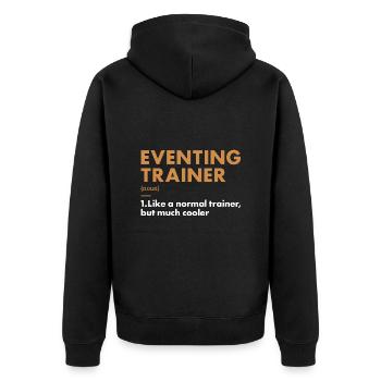 Rider Trainer Definition Eventing - Unisex Premium Organic Zip Hoodie - black - Back - Nico (187cm)