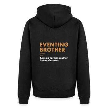 Rider Brother Definition Eventing - Unisex Premium Organic Zip Hoodie - black - Back - Nico (187cm)