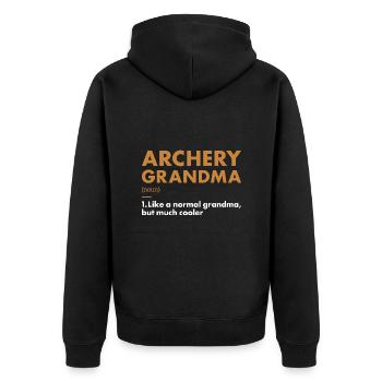 Sport Grandma Archery - Unisex Premium Organic Zip Hoodie - black - Back - Nico (187cm)