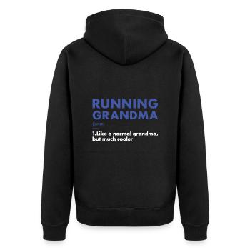 Sport Grandma Running - Unisex Premium Bio Zip Hoodie - Schwarz - Hinten - Nico (187cm)