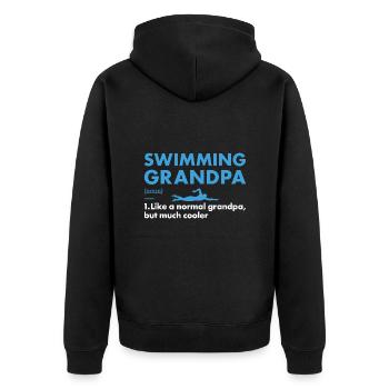 Sport Grandpa Swimming - Unisex Premium Bio Zip Hoodie - Schwarz - Hinten - Nico (187cm)