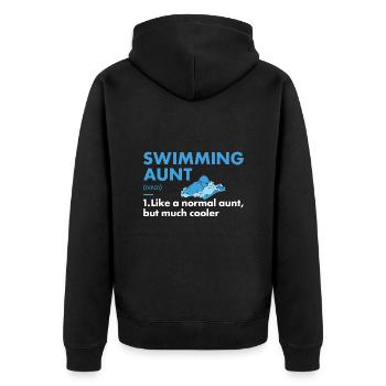 Sport Aunt Swimming - Unisex Premium Bio Zip Hoodie - Schwarz - Hinten - Nico (187cm)