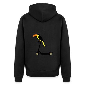 Tucan Rides Trottinette E Oiseau de Paradis - Veste à capuche bio Premium Unisexe - noir - Dos - Nico (187cm)