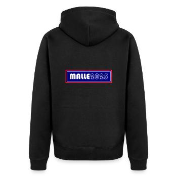 Malle 2025 - Unisex Premium Bio Zip Hoodie - Schwarz - Hinten - Nico (187cm)