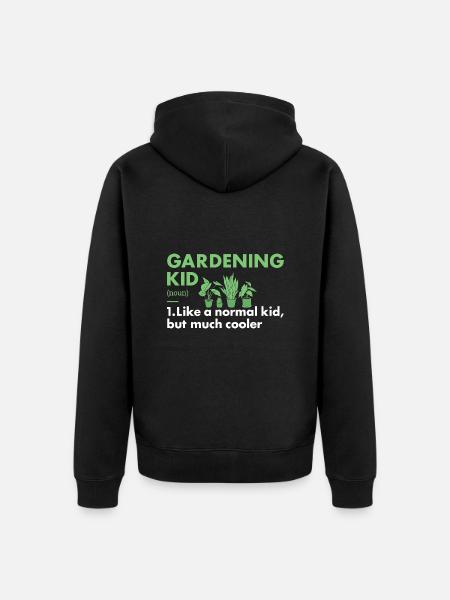 Gardener Kid Definition Gardening - Unisex Premium Organic Zip Hoodie - black