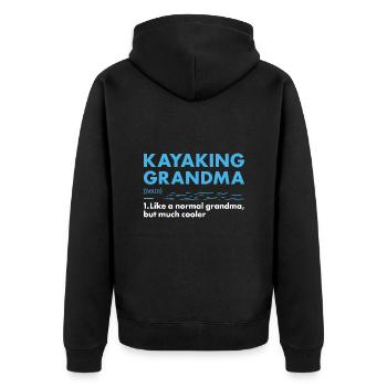 Kayaker Grandma Definition Kayaking - Unisex Premium Bio Zip Hoodie - Schwarz - Hinten - Nico (187cm)