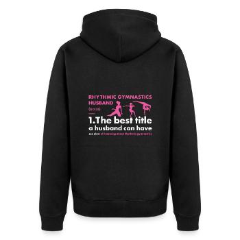 Gymnast Husband Definition Rhythmic Gymnastics - Unisex Premium Bio Zip Hoodie - Schwarz - Hinten - Nico (187cm)