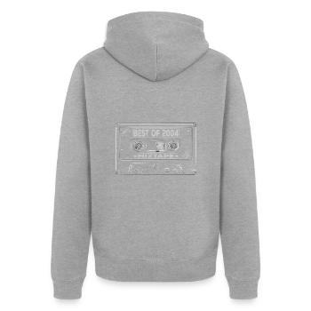 2004 Birthday Mixtape Cassette Retro - Veste à capuche bio Premium Unisexe - gris chiné - Dos - Nico (187cm)