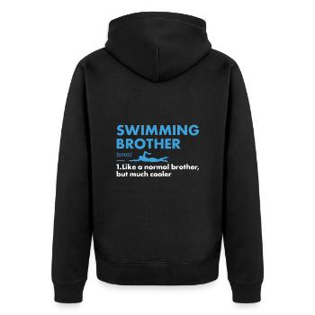 Sport Brother Swimming - Unisex Premium Bio Zip Hoodie - Schwarz - Hinten - Nico (187cm)