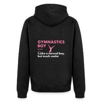 Sport Boy Gymnastics - Unisex Premium Bio Zip Hoodie - Schwarz - Hinten - Nico (187cm)
