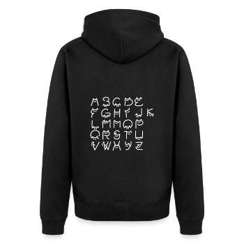 Cat Cats Cat Alphabet Cat Owner Funny - Unisex Premium Organic Zip Hoodie - black - Back - Nico (187cm)