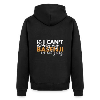 Dog If I Can't Bring My Basenji I'm Not Going - Unisex Premium Organic Zip Hoodie - black - Back - Nico (187cm)