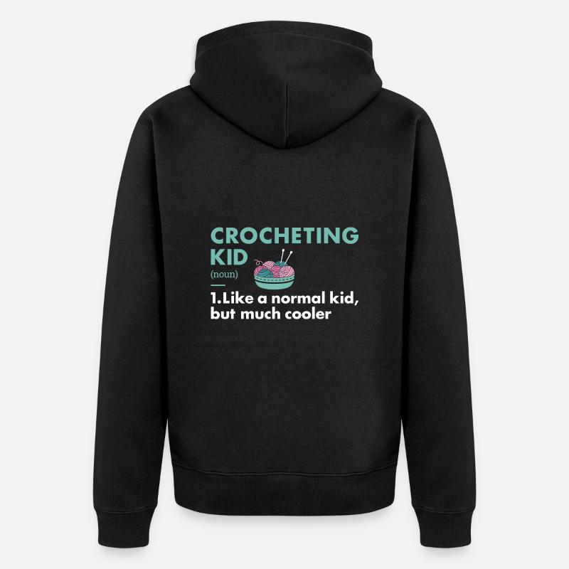 Crochet Kid Définition Crochet - Veste à capuche bio Premium Unisexe - noir