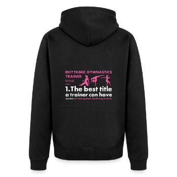 Gymnast Trainer Definition Rhythmic Gymnastics - Unisex Premium Bio Zip Hoodie - Schwarz - Hinten - Nico (187cm)