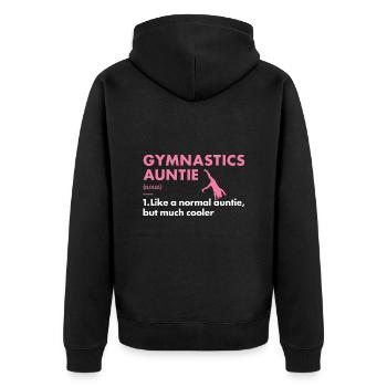 Sport Auntie Gymnastics - Unisex Premium Bio Zip Hoodie - Schwarz - Hinten - Nico (187cm)