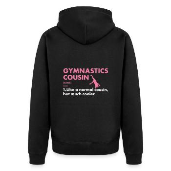Sport Cousin Gymnastics - Unisex Premium Bio Zip Hoodie - Schwarz - Hinten - Nico (187cm)