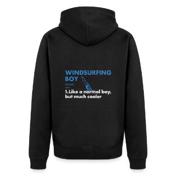 Sport Boy Windsurfing - Unisex Premium Organic Zip Hoodie - black - Back - Nico (187cm)