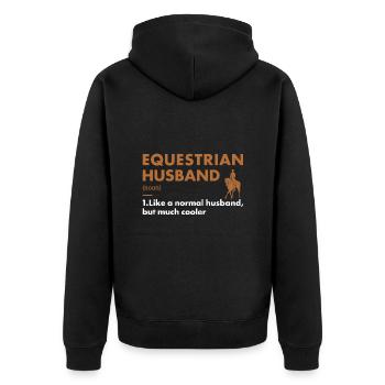 Sport Husband Definition Equestrian - Unisex Premium Organic Zip Hoodie - black - Back - Nico (187cm)