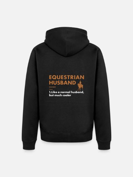 Sport Husband Definition Equestrian - Unisex Premium Organic Zip Hoodie - black
